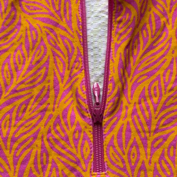 Ibkül Elbow sleeve Mini Dress Sally Print in Orange Peel (sold out /rare) size M - Picture 4 of 8